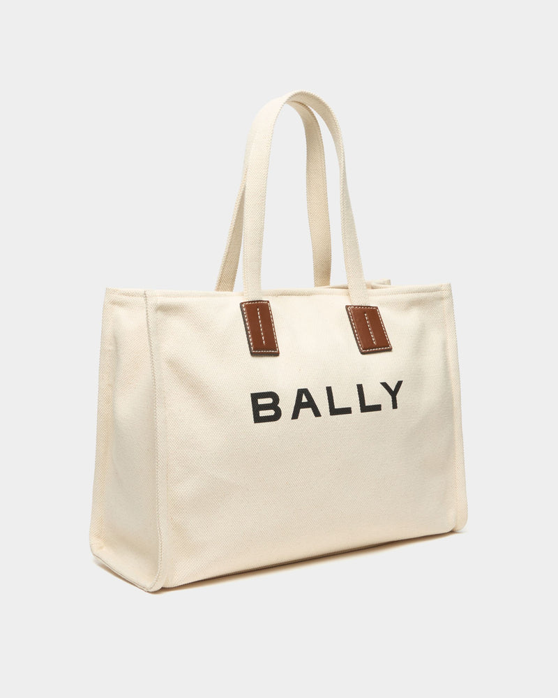 Tote Bag In Ivory Canvas