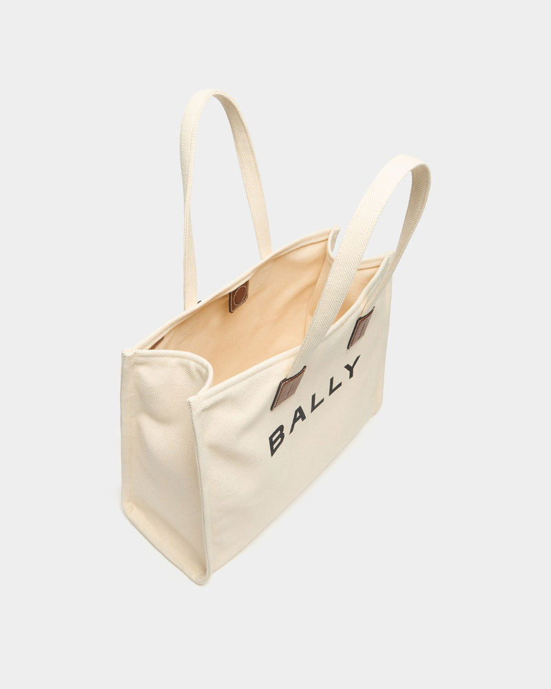 Tote Bag In Ivory Canvas
