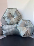 Trio of Matching Dusty Blue Throw Pillows