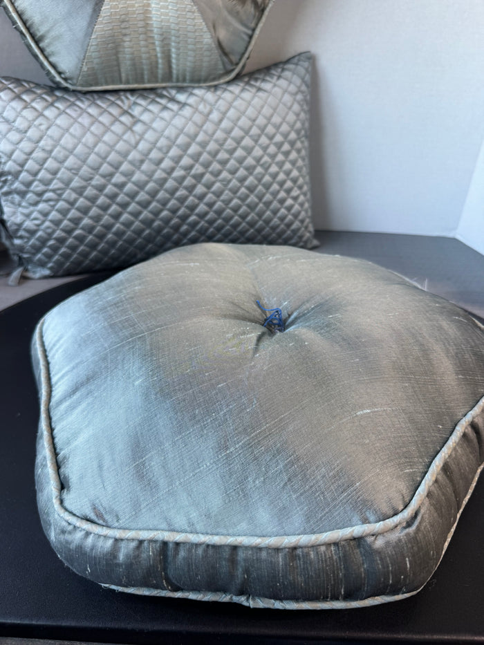 Trio of Matching Dusty Blue Throw Pillows