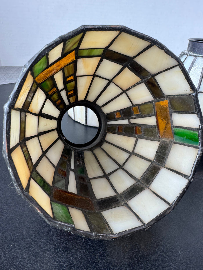 Trio of Small Vintage Stained Glass Lamp Shades