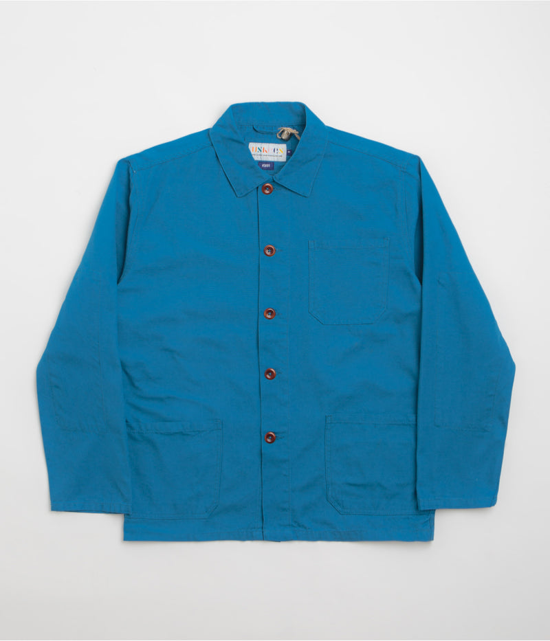 Uskees 3001 Buttoned Overshirt in Bright Blue