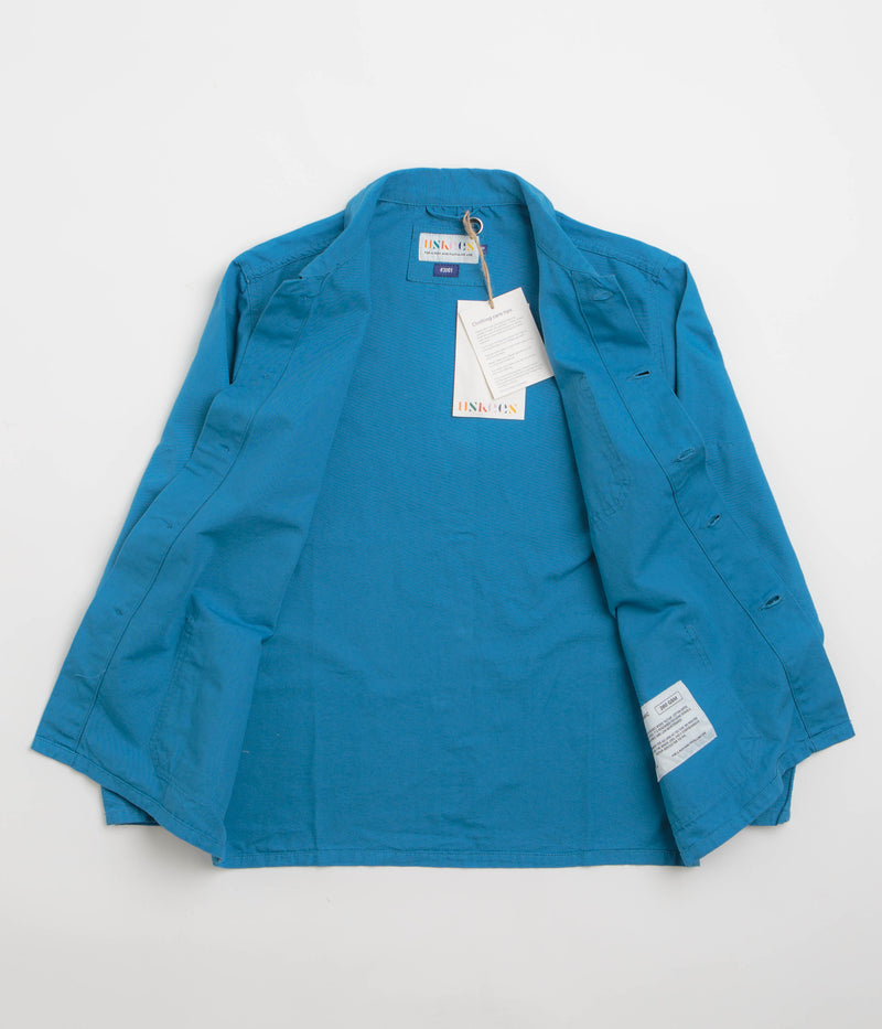 Uskees 3001 Buttoned Overshirt in Bright Blue