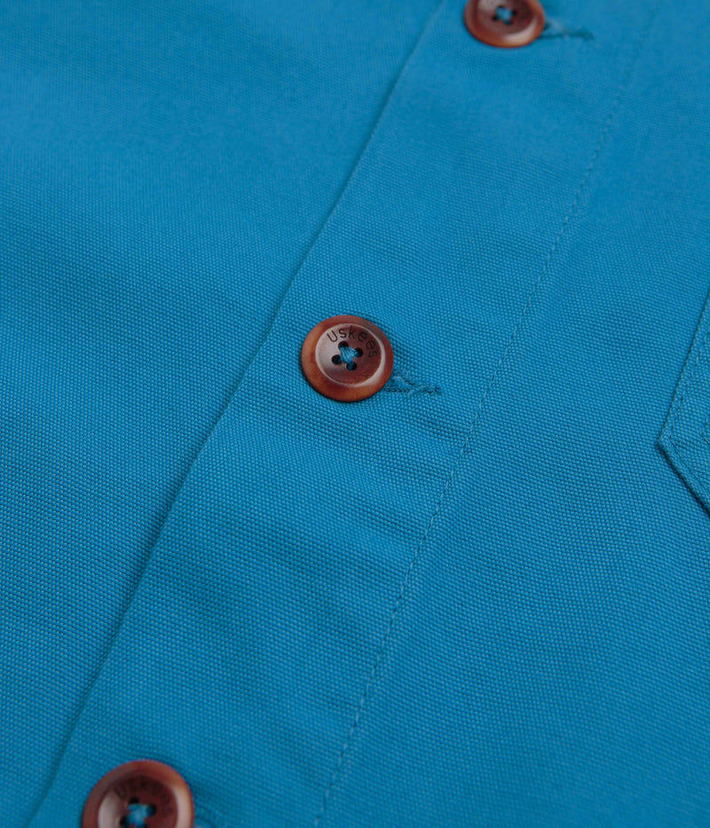 Uskees 3001 Buttoned Overshirt in Bright Blue