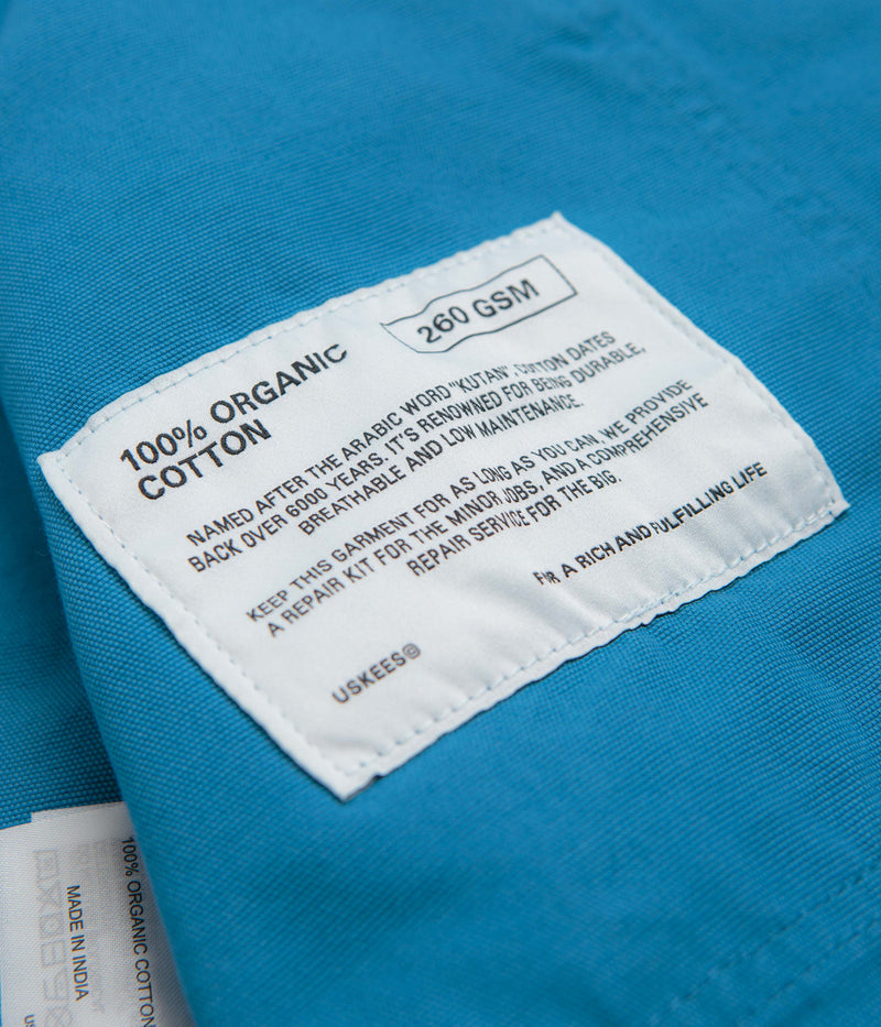 Uskees 3001 Buttoned Overshirt in Bright Blue