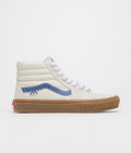 Vans Skate Sk8-Hi Shoes in Marshmallow and Blue / Gum