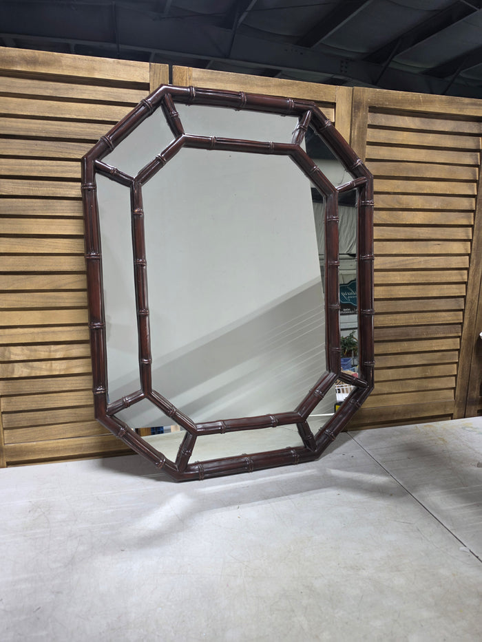Vintage Faux Bamboo (Wooden) Framed Mirror
