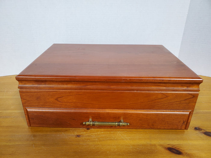Vintage Wooden Silverware Chest Box