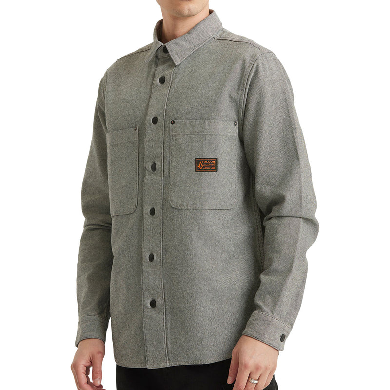 Volcom Levelstone Long Sleeve Shirt - Antique Black