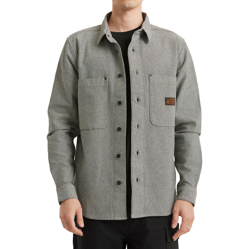 Volcom Levelstone Long Sleeve Shirt - Antique Black