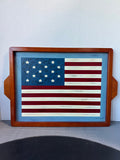 Warren Kimble Sakura Spirit of the Flag Folk Style Serving Tray