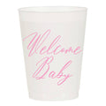 Welcome Baby Pink Shower Frosted Cups