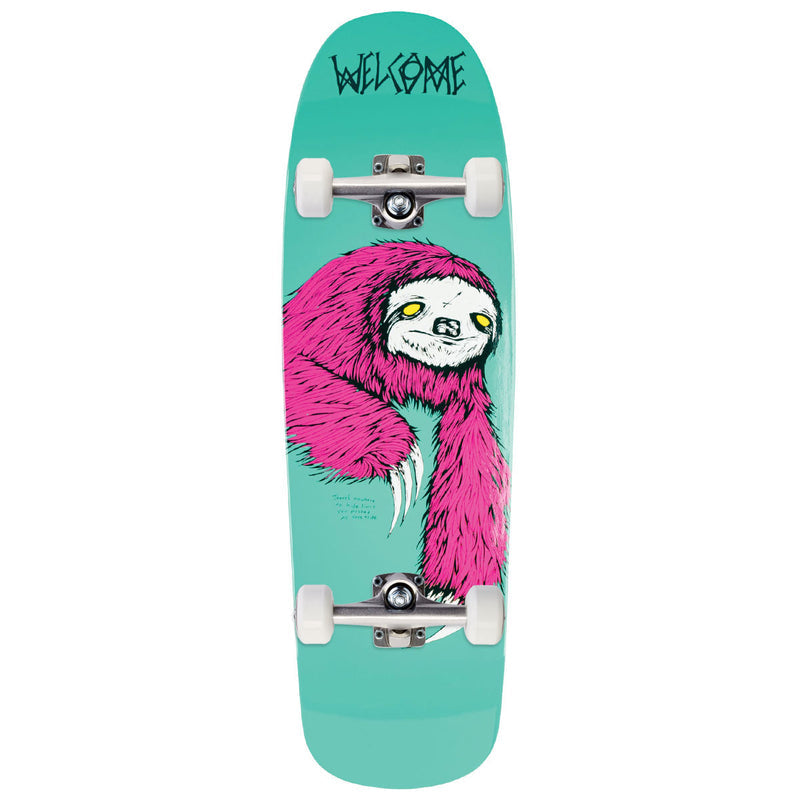 Welcome Sloth On Slappy Slap Skateboard Complete - Teal Dip - 9.50"