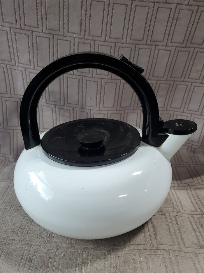 White Enamel Teapot