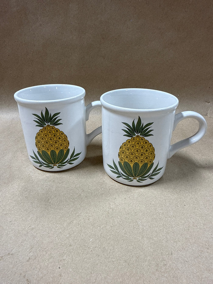 Williamsburg Pineapple Coffee Mugs - Pair