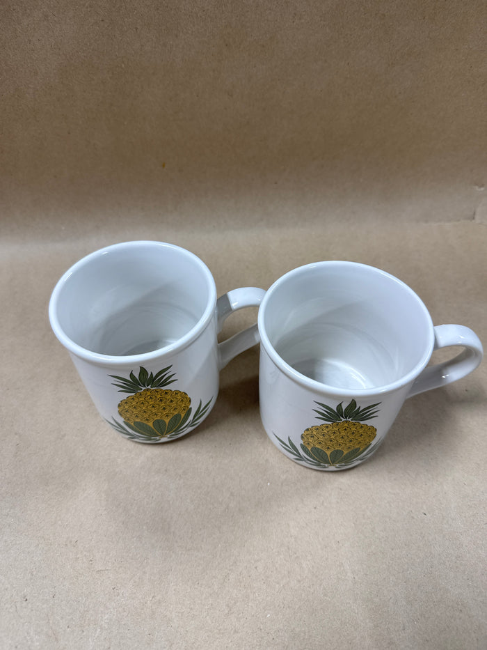 Williamsburg Pineapple Coffee Mugs - Pair