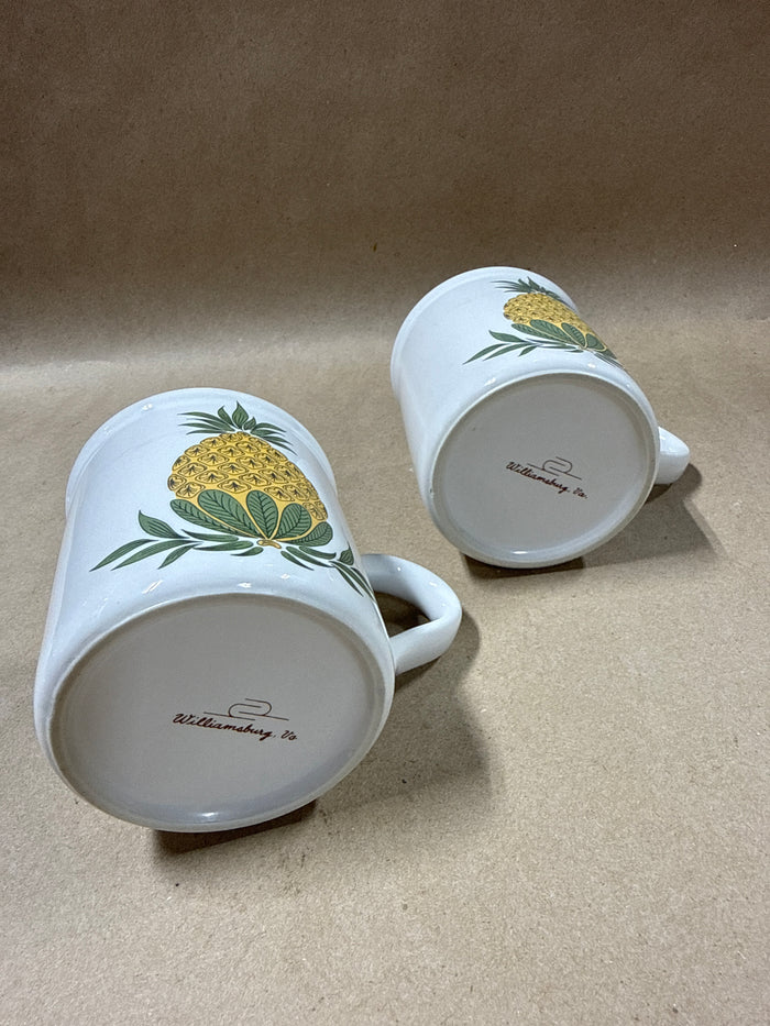 Williamsburg Pineapple Coffee Mugs - Pair