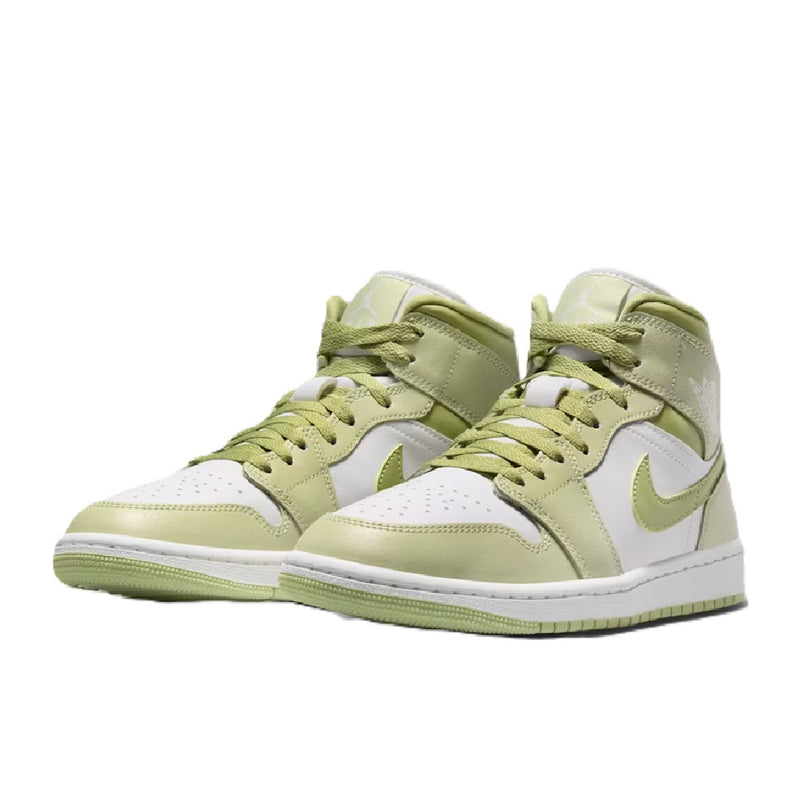 Women's Air Jordan 1 Mid Olive Aura/Sail-Lawn (BQ6472 302)