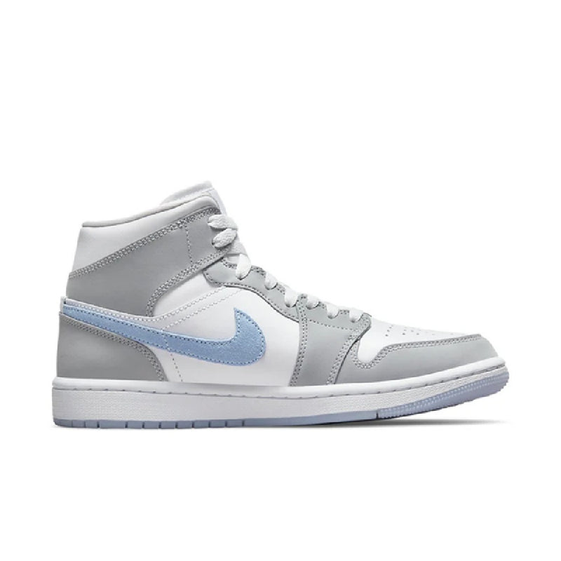Women's Air Jordan 1 Mid White/Aluminum-Wolf Grey (BQ6472 105)