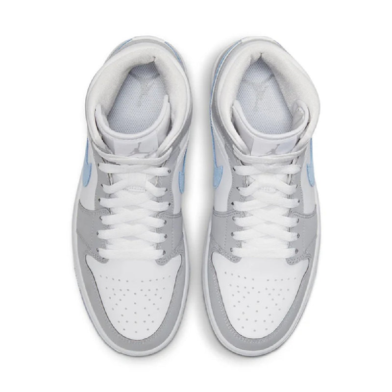Women's Air Jordan 1 Mid White/Aluminum-Wolf Grey (BQ6472 105)