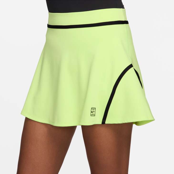 Women's Court Advantage Dri-FIT High-Waisted Tennis Skirt in Lt Lemon Twist/Black