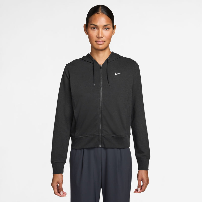 Women's Dri-FIT One Full-Zip French Terry Hoodie in Black/White