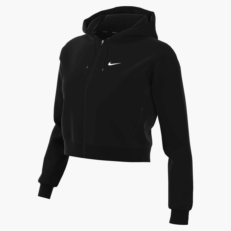 Women's Dri-FIT One Full-Zip French Terry Hoodie in Black/White