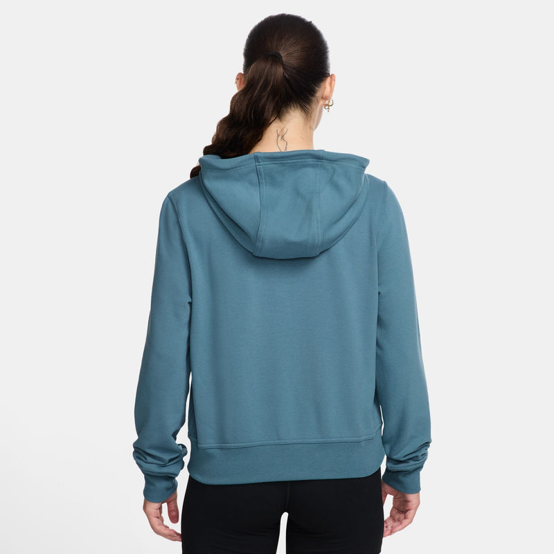 Women's Dri-FIT One Full-Zip French Terry Hoodie in Smokey Blue/Black