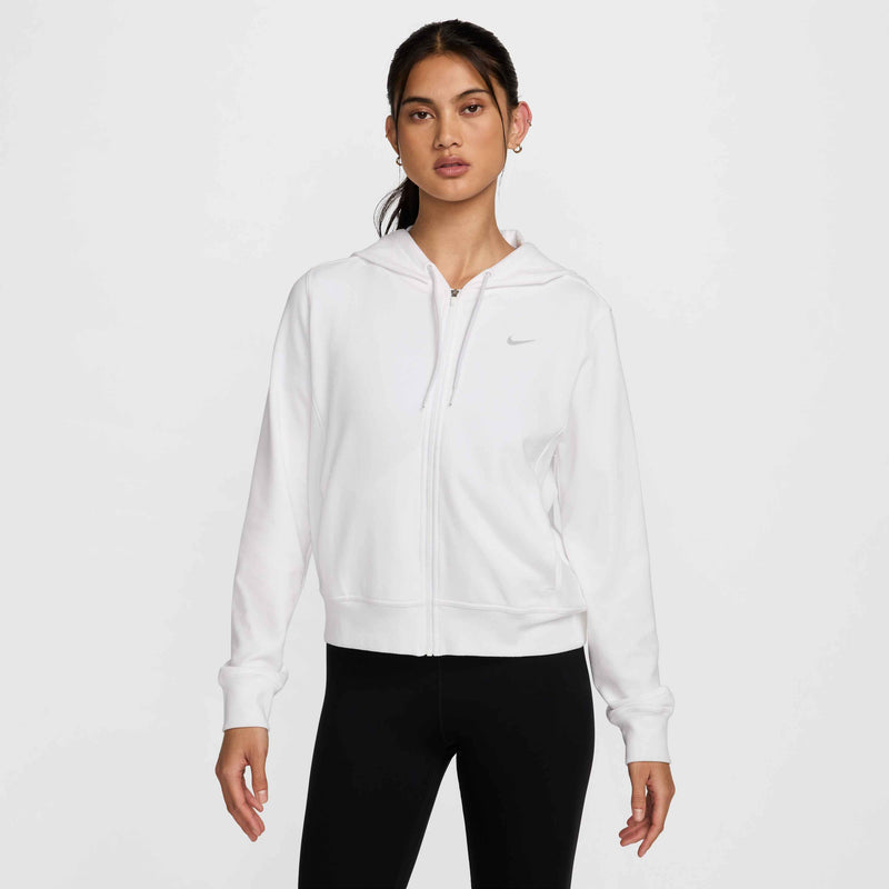 Women's Dri-FIT One Full-Zip French Terry Hoodie in White/Black
