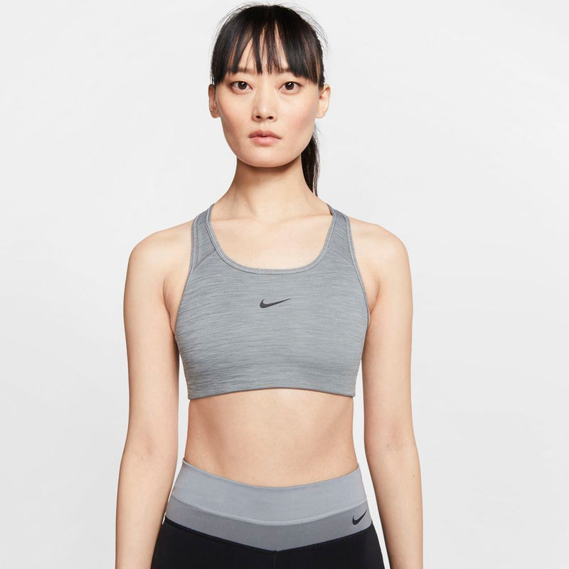 Women's Dri-FIT Swoosh Medium-Support 1-Piece Pad Sports Bra in Smoke Grey/Htr/Black