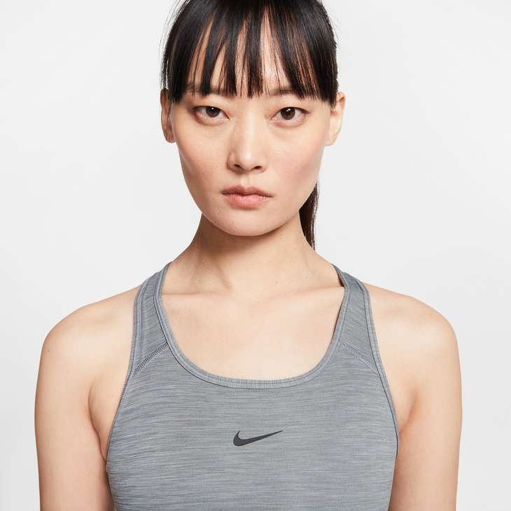Women's Dri-FIT Swoosh Medium-Support 1-Piece Pad Sports Bra in Smoke Grey/Htr/Black