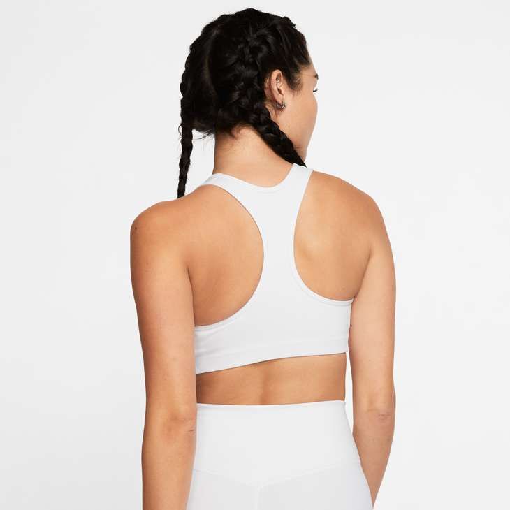Women's Dri-FIT Swoosh Medium-Support 1-Piece Pad Sports Bra in White/Black