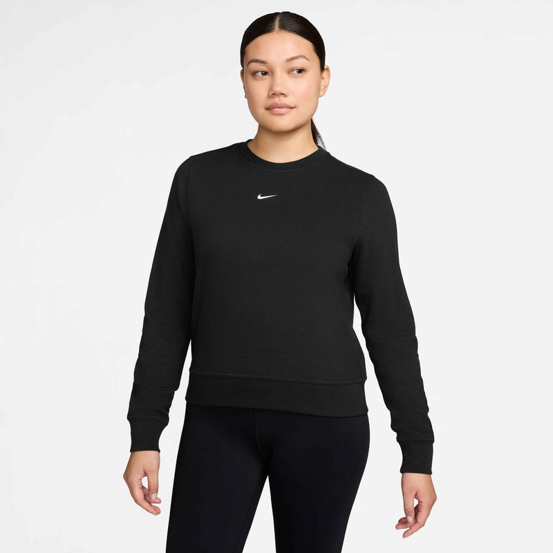 Women's French Terry Crew Neck Sweatshirt in Black/White