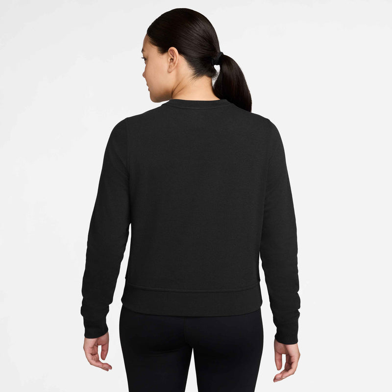 Women's French Terry Crew Neck Sweatshirt in Black/White