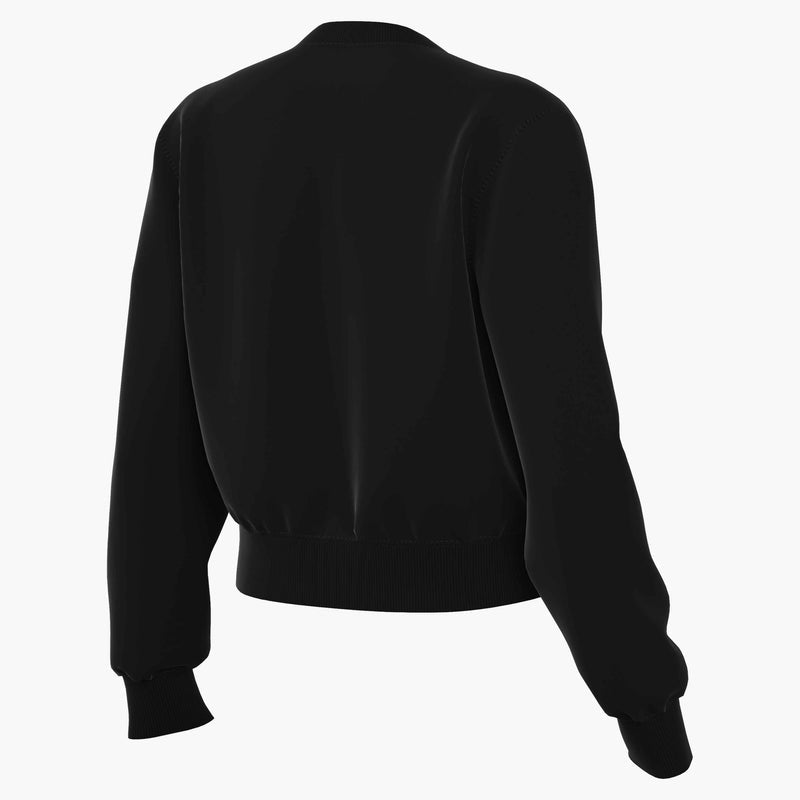 Women's French Terry Crew Neck Sweatshirt in Black/White