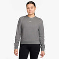Women's French Terry Crew Neck Sweatshirt in Carbon Heather/White