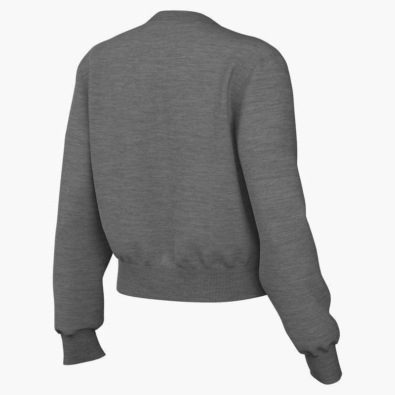Women's French Terry Crew Neck Sweatshirt in Carbon Heather/White
