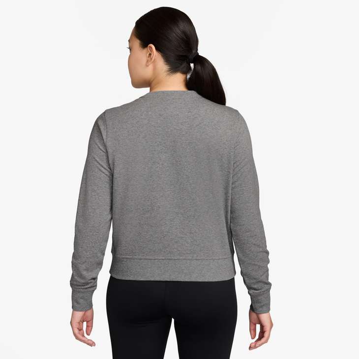 Women's French Terry Crew Neck Sweatshirt in Carbon Heather/White