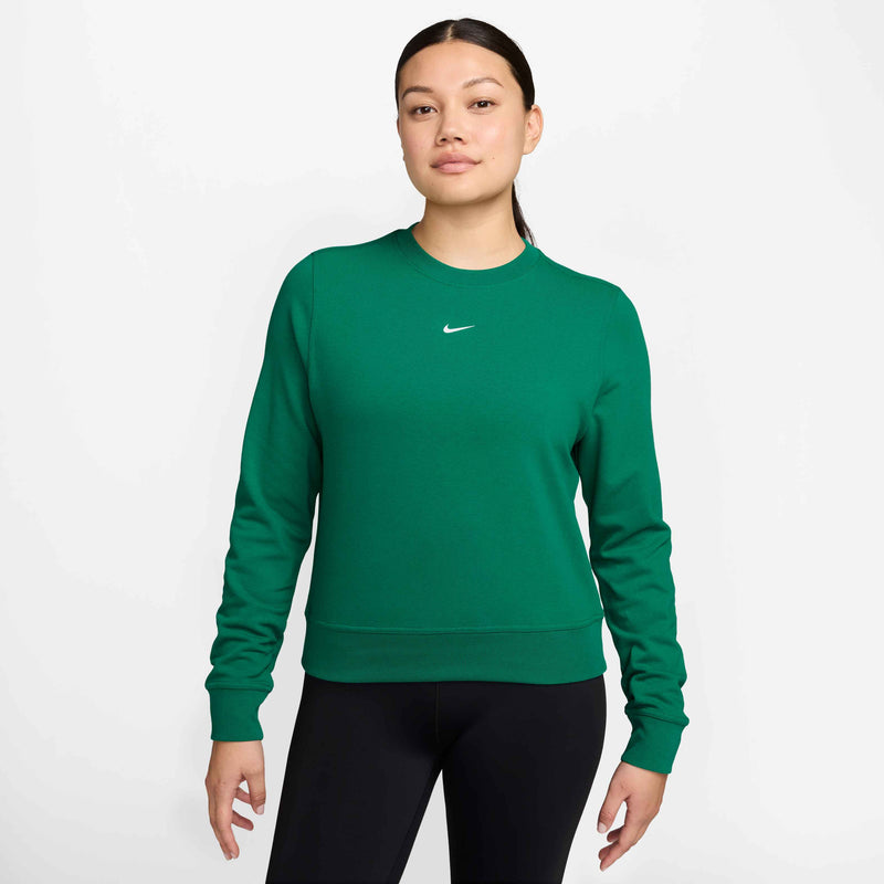 Women's French Terry Crew Neck Sweatshirt in Malachite/White