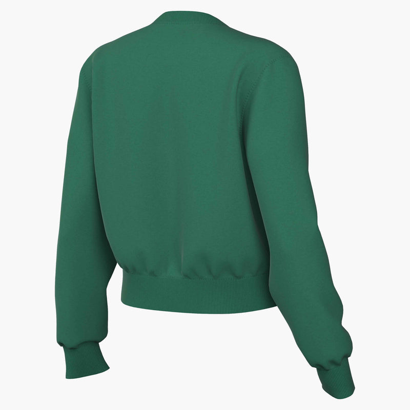 Women's French Terry Crew Neck Sweatshirt in Malachite/White