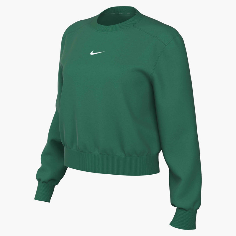Women's French Terry Crew Neck Sweatshirt in Malachite/White
