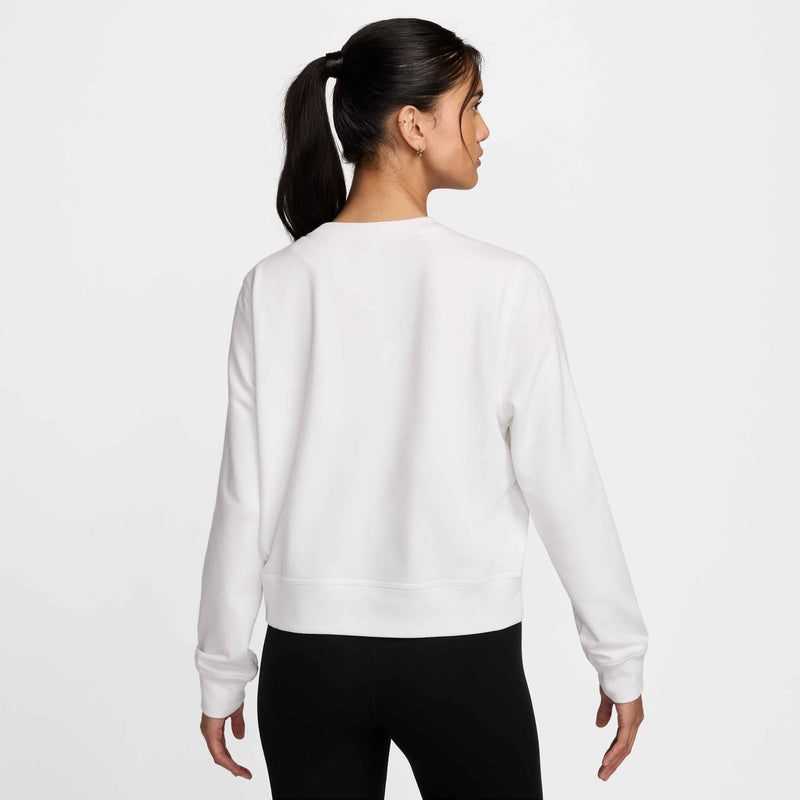 Women's French Terry Crew Neck Sweatshirt in White/Black