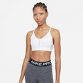 Women's Indy Light-Support Padded V-Neck Sports Bra in White/Grey Fog/Particle Grey