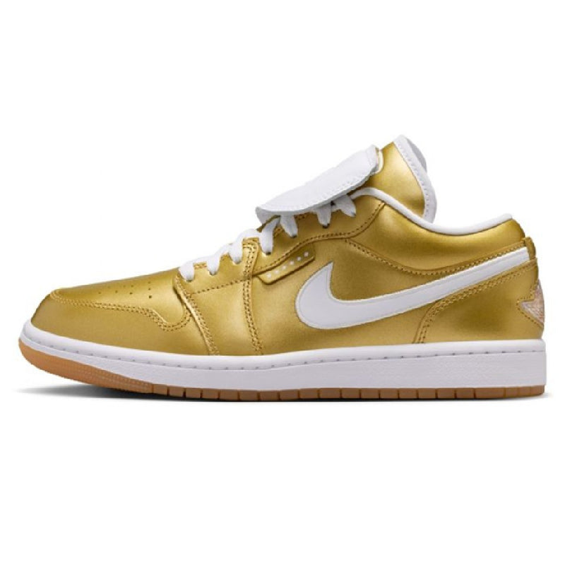 Women's Jordan 1 Low Gold/Gold-White-Gum Yellow (IR2304 703)