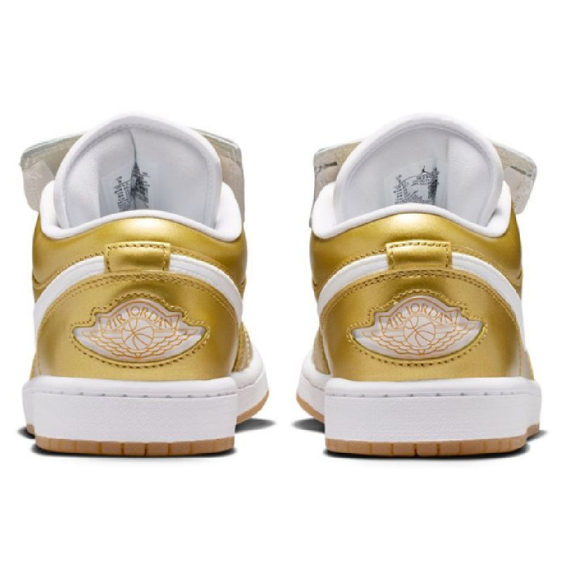 Women's Jordan 1 Low Gold/Gold-White-Gum Yellow (IR2304 703)