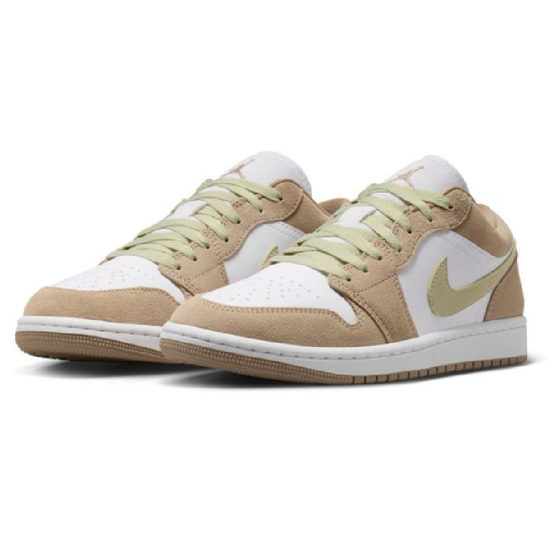 Women's Jordan 1 Low Khaki/White-Olive Aura-Sail (DC0774 204)