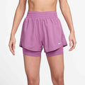 Women's One Dri-FIT High-Waisted 8cm 2-in-1 Shorts in Lt Magenta/White