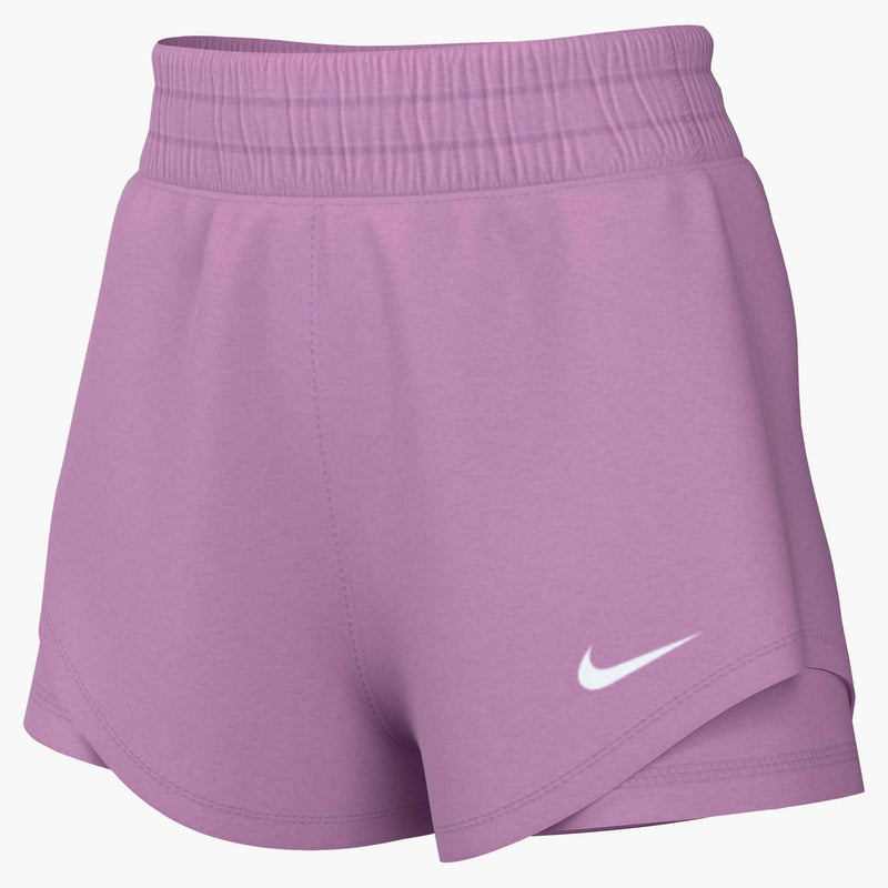 Women's One Dri-FIT High-Waisted 8cm 2-in-1 Shorts in Lt Magenta/White