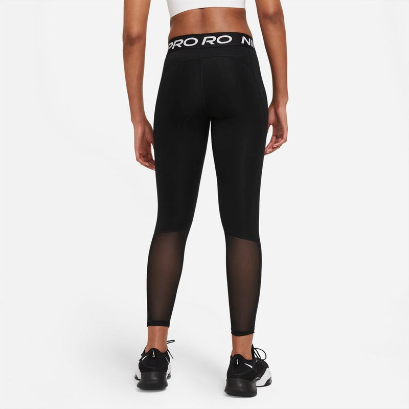 Women's Pro Mid-Rise Mesh-Panelled Leggings in Black/White