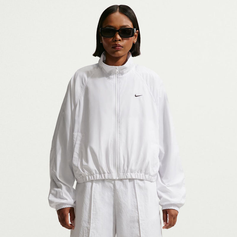 Women's Sportswear Oversized UV Track Jacket in White/Black